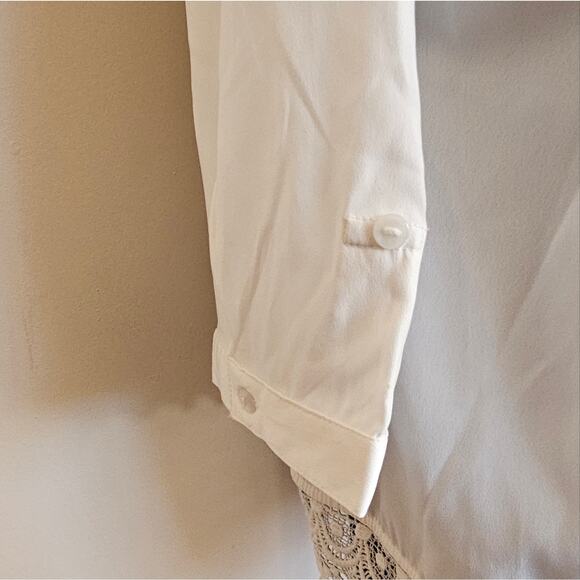 Elegant White Lace Trim Top NWOT - Picture 5 of 8
